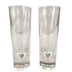 Vtg Carlo Moretti Bullet Glasses Brunch Set of 2 Made Italy Heavy Weighted 1980s
